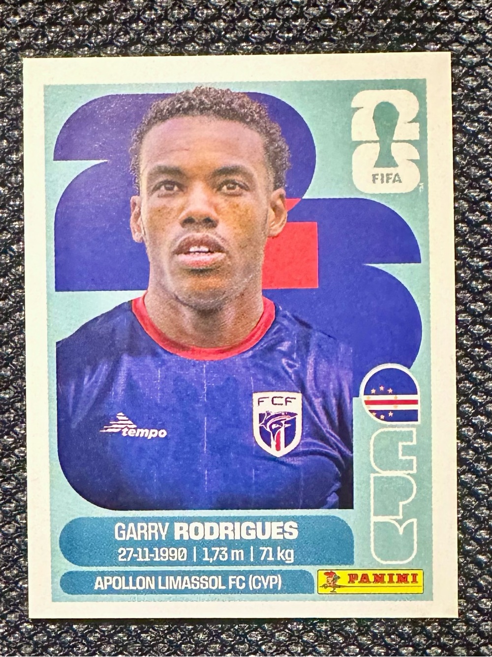 2026 Panini FIFA World Cup Stickers #CPV15 Garry Rodrigues Cabo Verde
